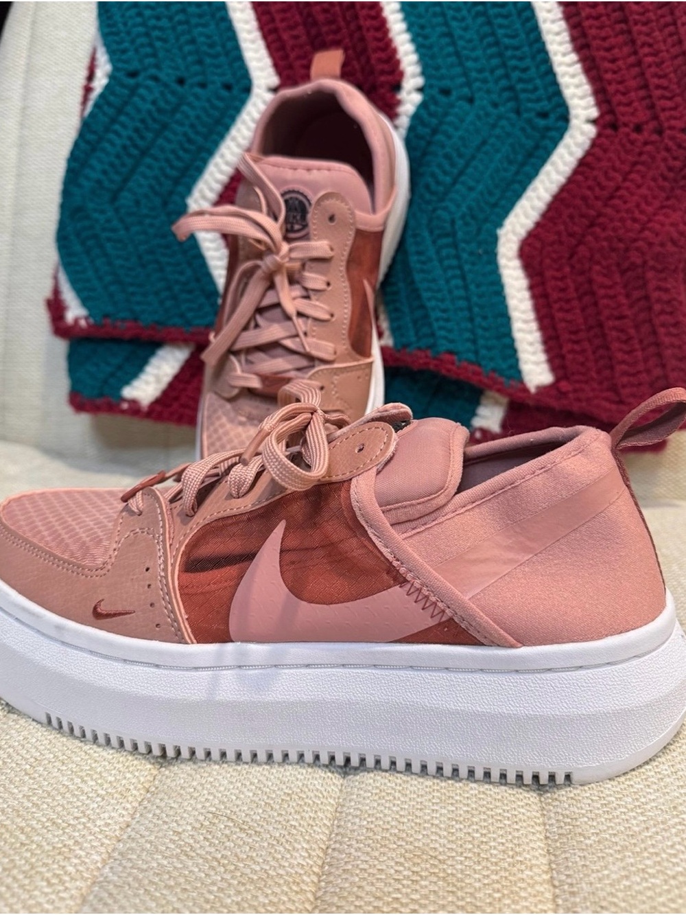 Nike Pink Platform Sneakers Size 9 💕 Court Vision Alta